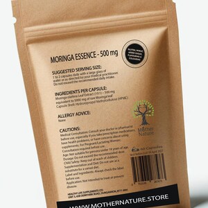 Moringa Capsules 500mg: Vegan Plant-Based Supplement image 2