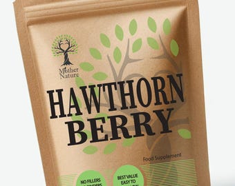 Hawthorn Berry Capsules: 500mg Vegan Supplement, UK Made