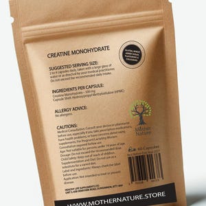 Creatine Monohydrate 500mg Vegan Capsules: High Potency Muscle Supplement image 2