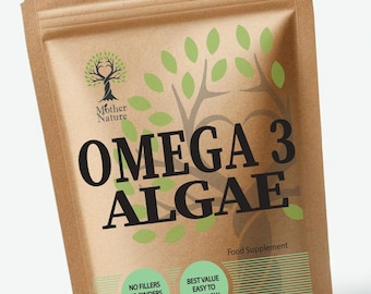 Vegan Omega 3 Algae Capsules: 500mg Plant-Based Supplement