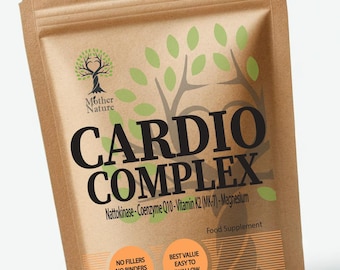Cardio Complex Capsules: Nattokinase, CoQ10, Vitamin K2 - Vegan Supplement