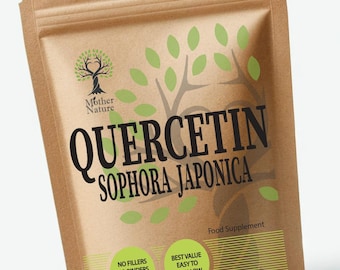 Veganistische quercetine 500 mg capsules: 98% sophora japonica-extract, gemaakt in het VK