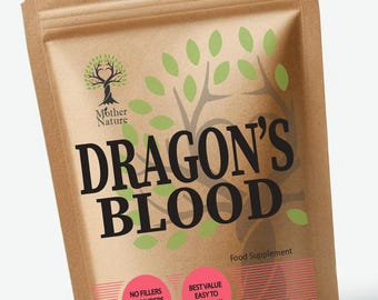 Dragon's Blood Capsules 500mg Clean Natural Dragon's Blood Powder Eco-friendly Best Vegan Supplements Plant-based Holistic Health