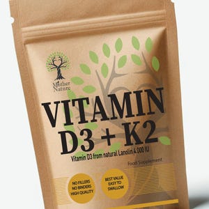 Vitamin D3 4000IU and K2 MK7 200 mcg Natural Vitamin D3 K2 Powder D3 Supplement