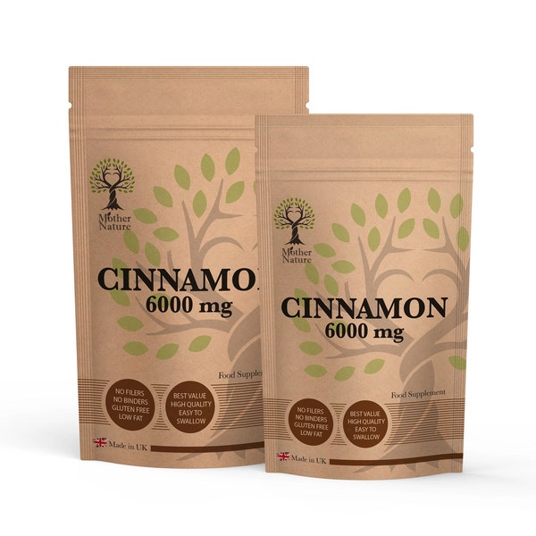 Ceylon Cinnamon Capsules 600mg High Potency 20:1 Natural Supplement Vegan Capsules