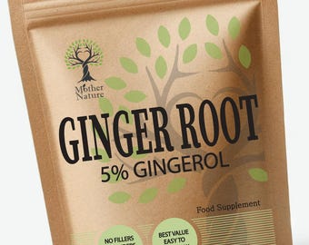 Ginger Root Capsules 500mg: Vegan Holistic Health Supplement
