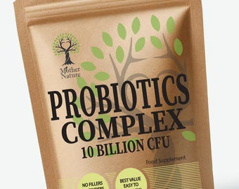 10 Billion CFU Probiotics Complex: 15 Active Vegan Cultures