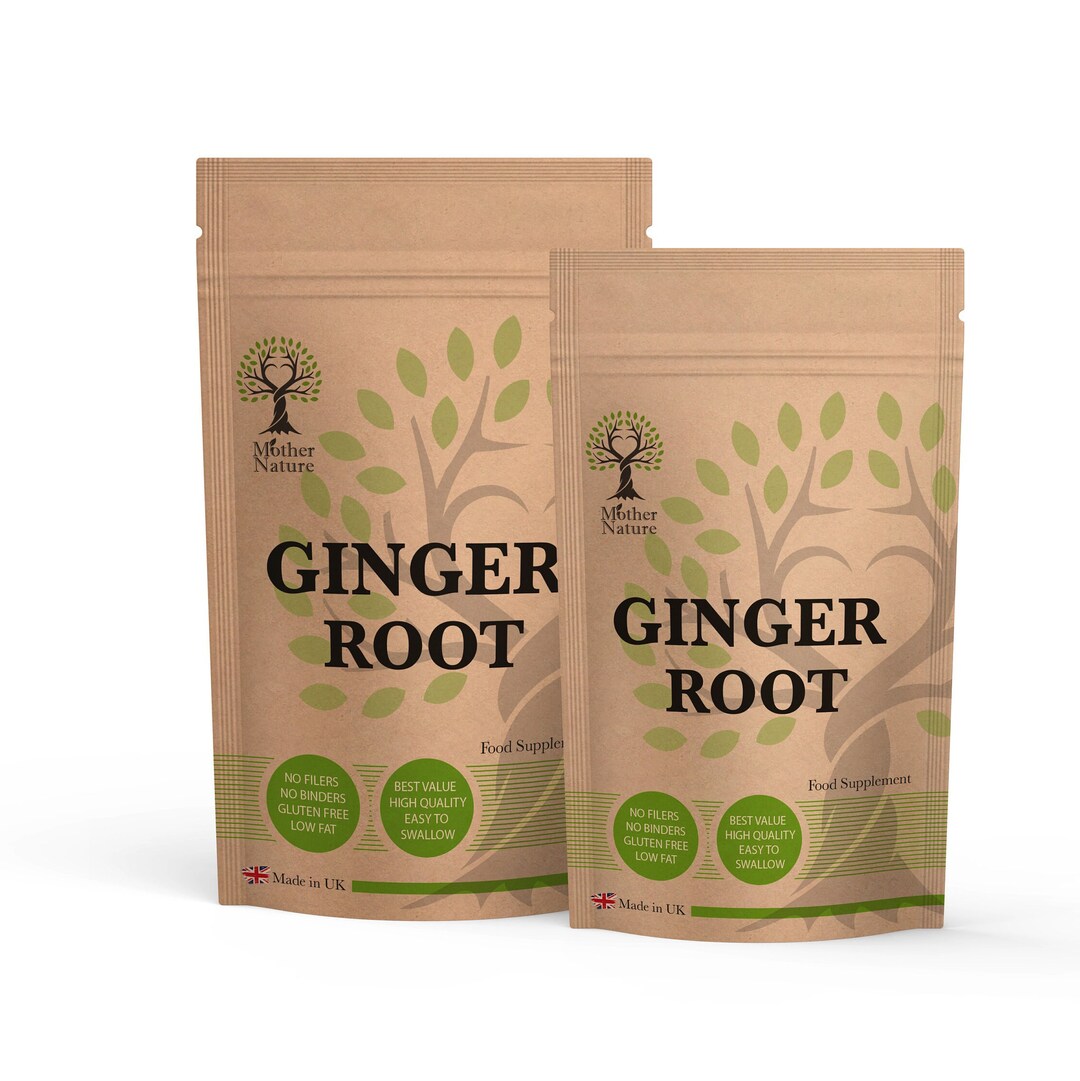 Ginger Root Capsules 600mg Genuine High Potency 20 X Stronger Natural