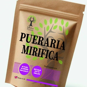 Puareira Minifica Capsules 600mg High Potency Natural Vegan Supplement 40% Flavonoids Puareira Minifica Root for Women image 1
