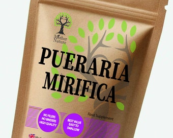 Cápsulas de Puareira Minifica 600 mg Suplemento vegano natural de alta potencia 40% flavonoides Raíz de Puareira Minifica para mujeres