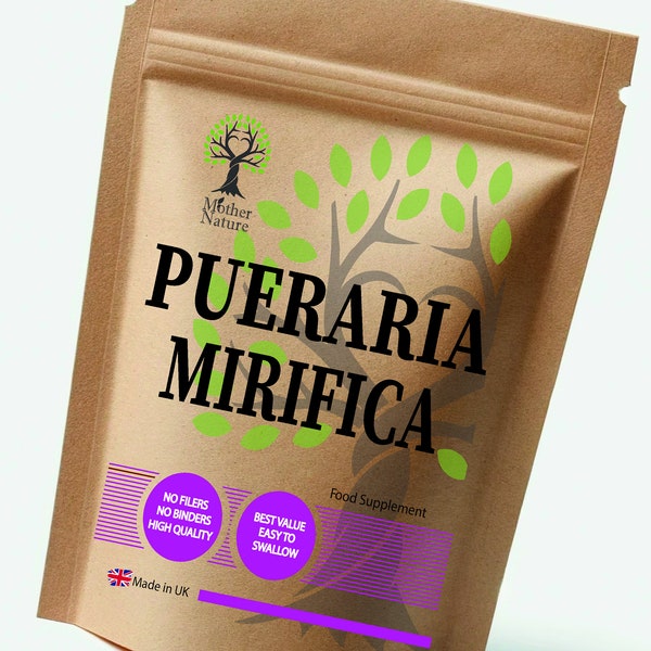 Puareira Minifica Kapseln 600 mg Hochpotente Natürliche Vegan Ergänzung 40% Flavonoide Puareira Minifica Wurzel für Frauen