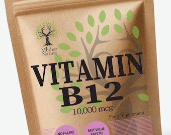 Vitamin B12 10,000mcg Capsules: Vegan, Clean Supplements