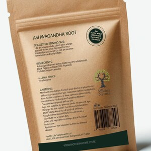 Ashwagandha svartpeppar 600 mg naturliga Ashwagandha-kapslar rotextrakt veganska kosttillskott bild 2