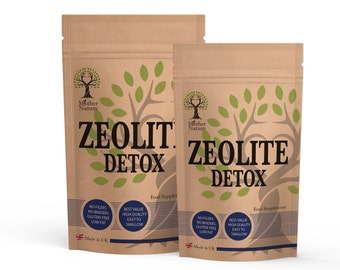 Zeolite Detox, 500 mg, gélules, minéraux naturels, supplément britannique, poudre de zéolite, végétalien