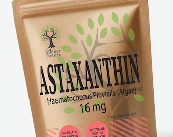 Cápsulas de astaxantina de 16 mg, polvo de astaxantina natural y limpio, suplemento ecológico.