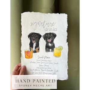 Pet Signature Cocktail Sign Pet Signature Drink Sign Dog Drink Sign Custom Dog Signature Drink Sign Custom Pet Signature Drink Sign