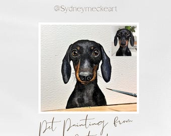 Aangepaste aquarel huisdierportret: handgeschilderde hondenkunst van foto