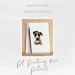 Aangepaste aquarel huisdierportret: handgeschilderd hondenschilderij van foto afbeelding 4