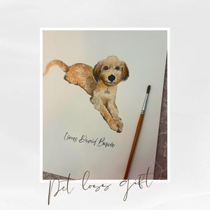 Aangepaste aquarel huisdierportret: handgeschilderd hondenschilderij van foto afbeelding 5