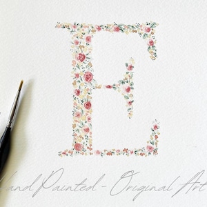 Custom Watercolor Letter, Colorful Floral Name Sign, Custom Floral Letters, Nursery Name Sign, Personalized Nursery Art, Baby Shower Gift