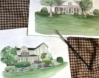 Hand Painted Watercolor House Portrait, Custom Home Painting - Etsy