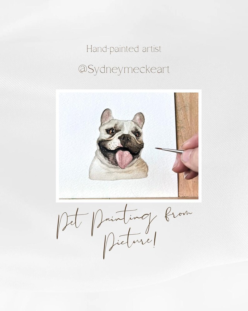 Aangepaste aquarel huisdierportret: handgeschilderd hondenschilderij van foto afbeelding 1