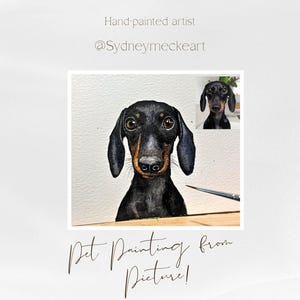 Aangepaste aquarel huisdierportret: handgeschilderd hondenschilderij van foto afbeelding 3