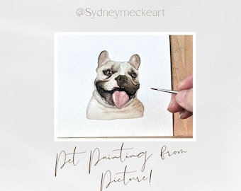 Op maat gemaakt handgeschilderd huisdierportret: originele aquarel hondenkunst