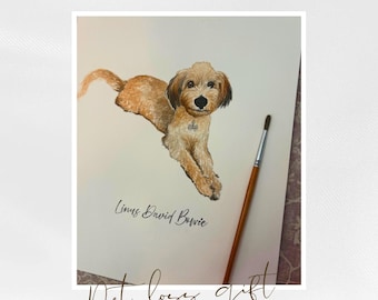 Custom Watercolor Pet Portrait: Hand-Painted Dog Art