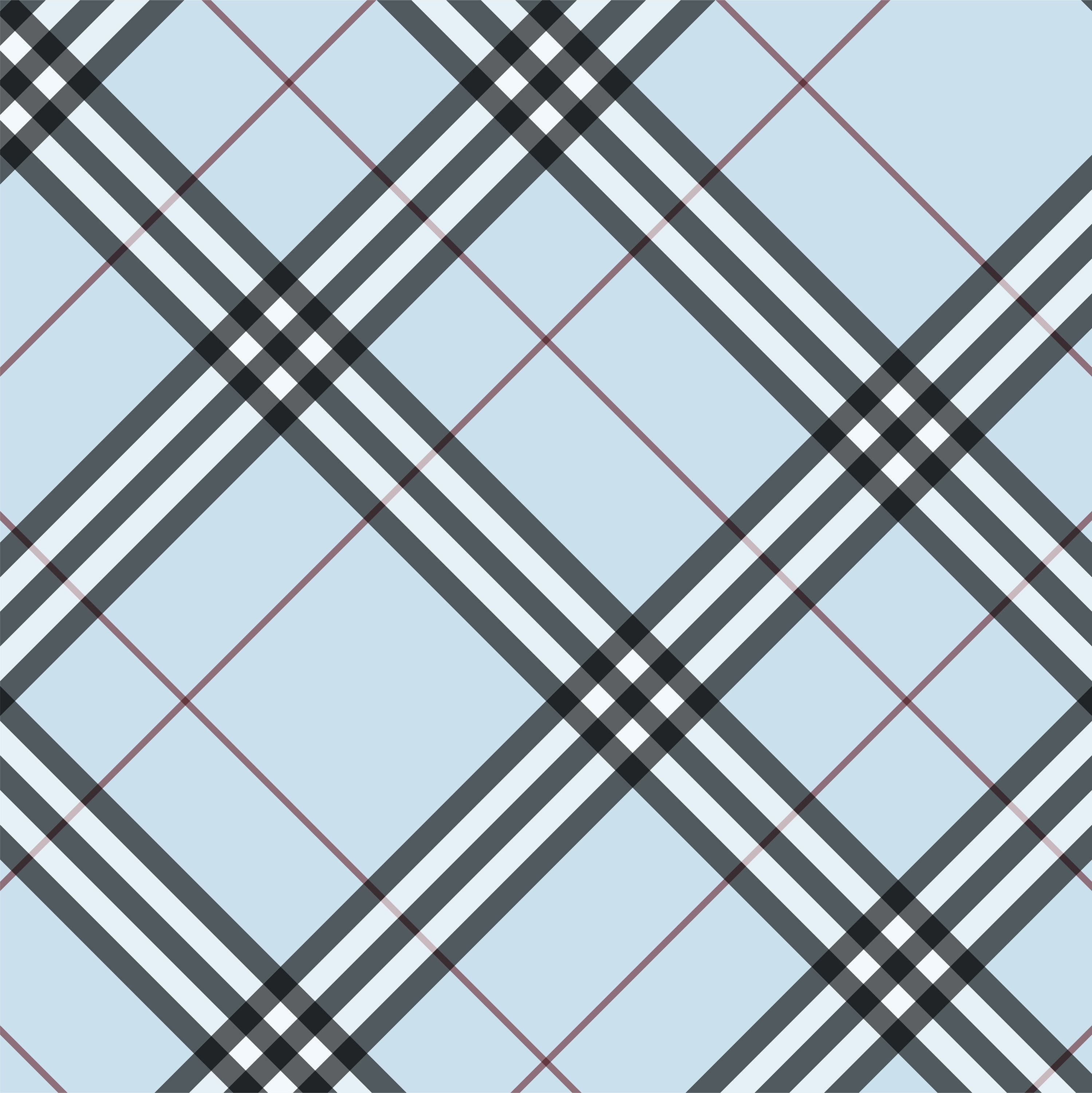 Set of 2 Blue Burberry Style Seamless Pattern Textile Home Etsy