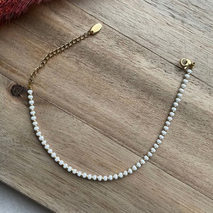 Handmade beaded bracelet gold/white | Handmade beaded bracelet with gold and white | Handmade Jewerly | Beads barcelet | Mother's Day |