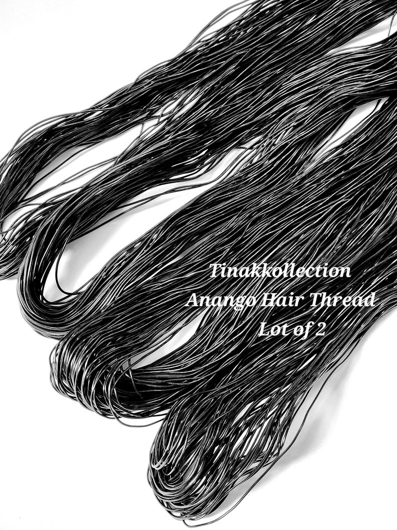 Black African Anango Thread / African Hair Accessories/ Fil Anango /Nigeria Hair Thread/ Lot of 2 image 3