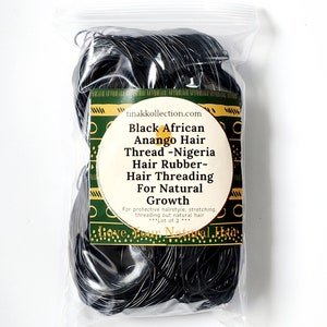 Black African Anango Thread / African Hair Accessories/ Fil Anango /Nigeria Hair Thread/ Lot of 2 image 4