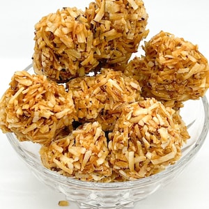 African Coconut Candy/ Grated Crunchy Coconut Candy/ Toasted Coconut Candy/ Coconut Candy Ball/ Great  For Coconut Lover's