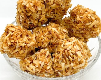 African Coconut Candy/ Grated Crunchy Coconut Candy/ Toasted Coconut Candy/ Coconut Candy Ball/ Great  For Coconut Lover's