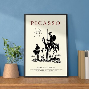 Picasso Don Quixote | Picasso Print | Picasso Exhibition Poster, Picasso Line Art | Minimalist Wall Art | Instant Download