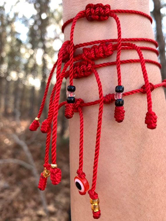 Womens Bracelets 2 Pieces Red String Bracelets Red Cord Bracelet Adjustable Red Knot String Bracelet for and Good Luck for Friends, Adult Unisex, Size