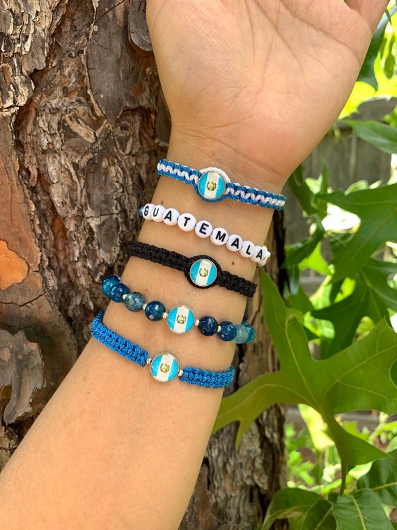 4 Pcs Guatemala Flag Silicone Bracelets - Patriotic Rubber Wristbands For National Pride & Events