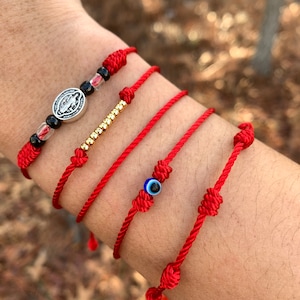 Evil Eye Bracelet-Red Bracelet- Ojo Bracelet-Protection Bracelet -Red String- Saint Benedict Bracelet- Friendship Bracelets- Christmas Gift