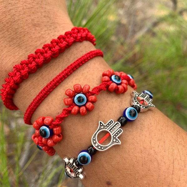 Evil Eye Armband- Rode Armbanden- Bescherming Armbanden- Ojo Armbanden - Vriendschapsarmbanden - Valentijnsdag Cadeau - cadeaus voor haar