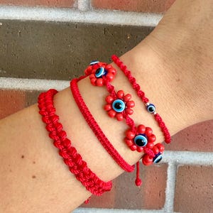 Handmade Evil Eye Bracelet: Red Nylon Protection Bracelet