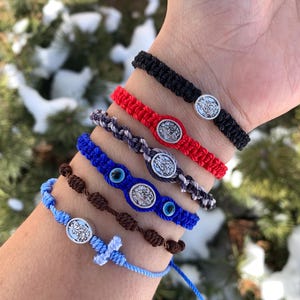 Pulsera de San Miguel - Pulsera del Ángel de la Guarda - Pulseras de Protección - Pulsera del Ojo Malvado - Joyería del Ángel de la Guarda - Regalos para el Día del Padre