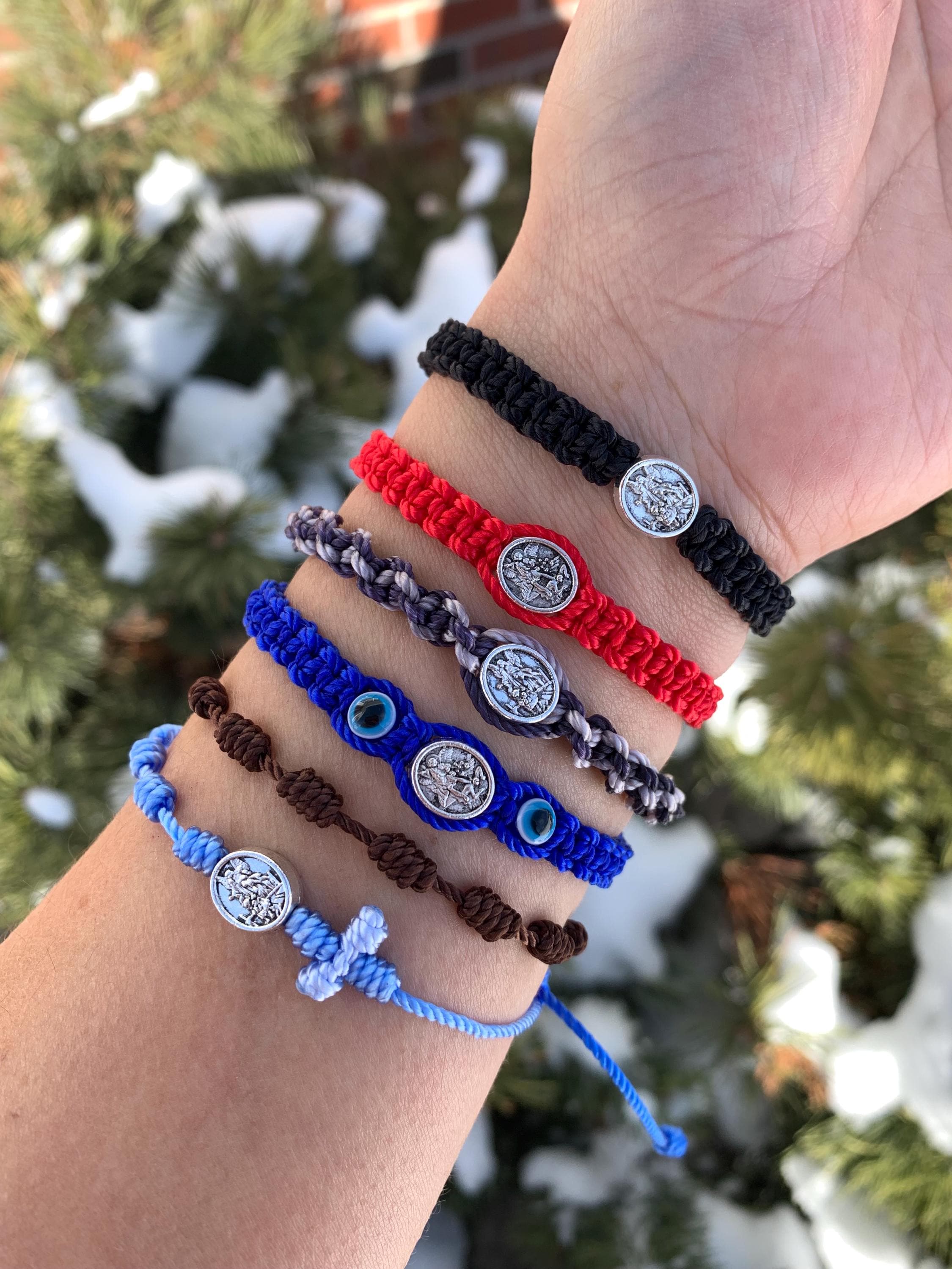 Saint Michael Bracelet- Guardian Angel Bracelet- Protection Bracelets- Evil Eye Bracelet- Guardian Angel Jewelry - Father’s Day Gifts