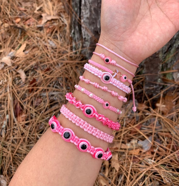 Morse Code Happiness Gemstone Gold Bracelet Pink Tourmaline – Insideout