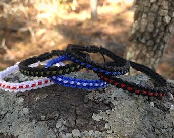 Pulsera de cordón de nailon fino: pulsera de soporte ajustable
