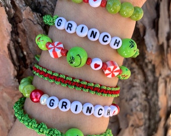 Christmas Bracelets  - Christmas Gift- Holiday Bracelets-  Gift- Christmas Jewelry- Grinch Bracelets