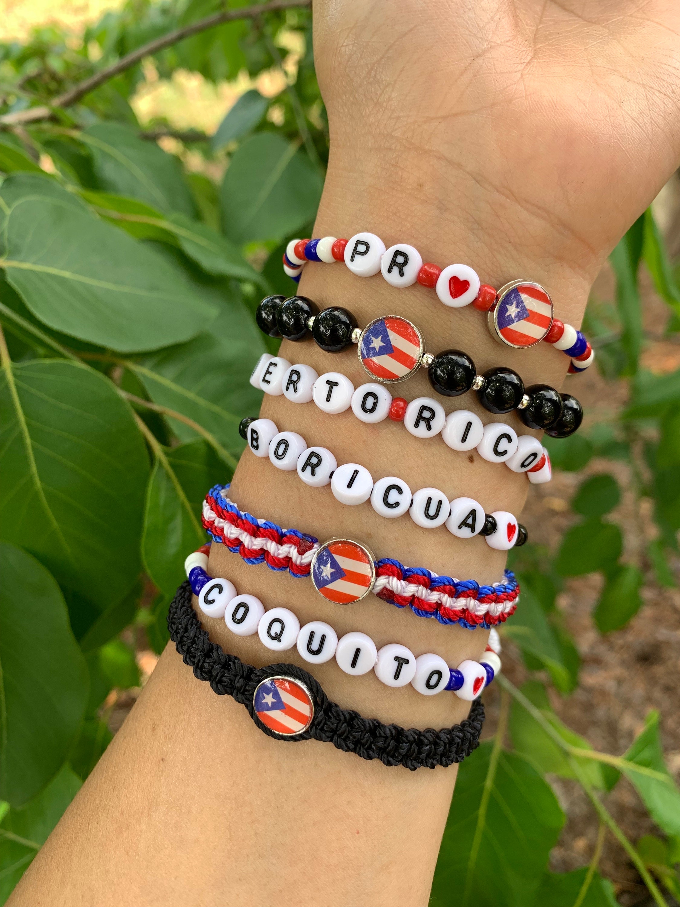 Puerto Rico- Puerto Rican Bracelet- Puerto Rico Flag- Coquito- Boricua - Boricua Bracelet- I love Puerto Rico- Boricua Love- Coquito Love