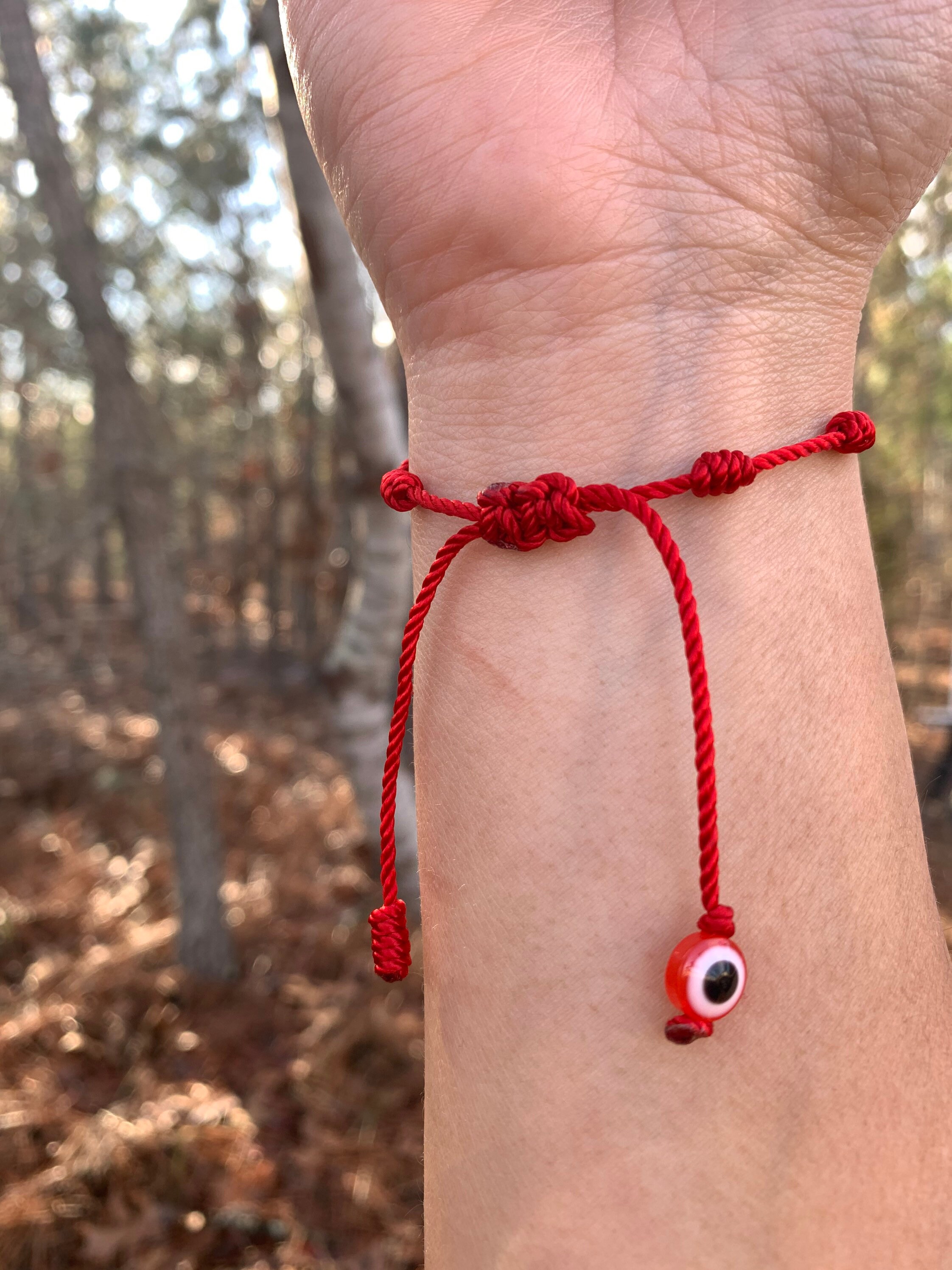 Double Protection Red Thread Bracelet- Evil Eye & Saint Benedict Medal –  Shop Cosmic Healing