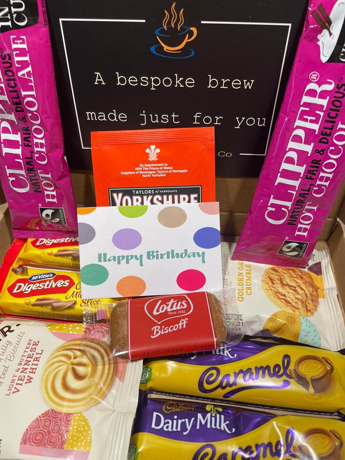 Tea and Biscuit Letterbox Gift Hamper Happy Birthday Brew Etsy