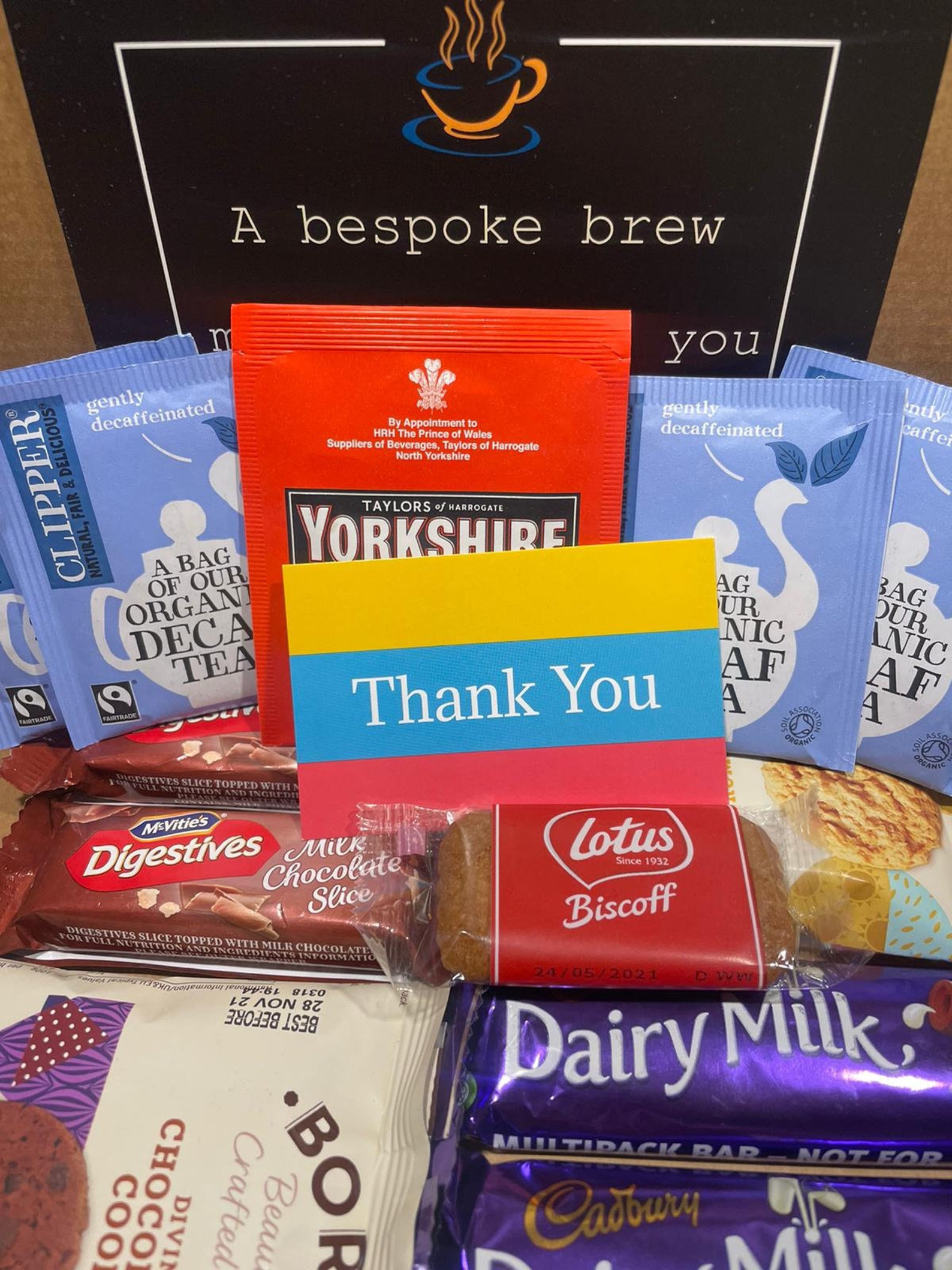 Tea and Biscuit Letterbox Gift Hamper Thank you Brew Box Etsy